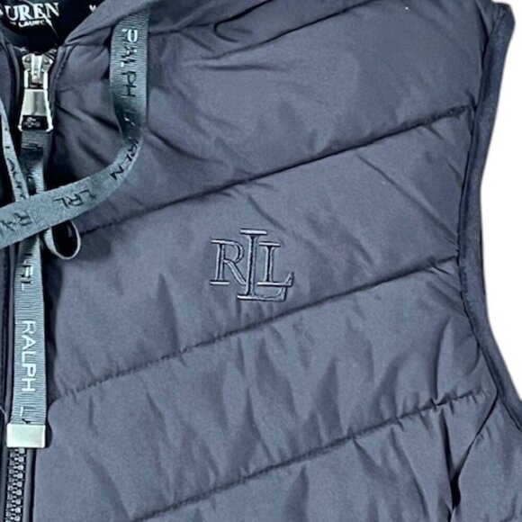 Lauren Ralph Lauren Women's Hooded Stretch Puffer Black Vest Medium NWT $150 - Picture 7 of 16
